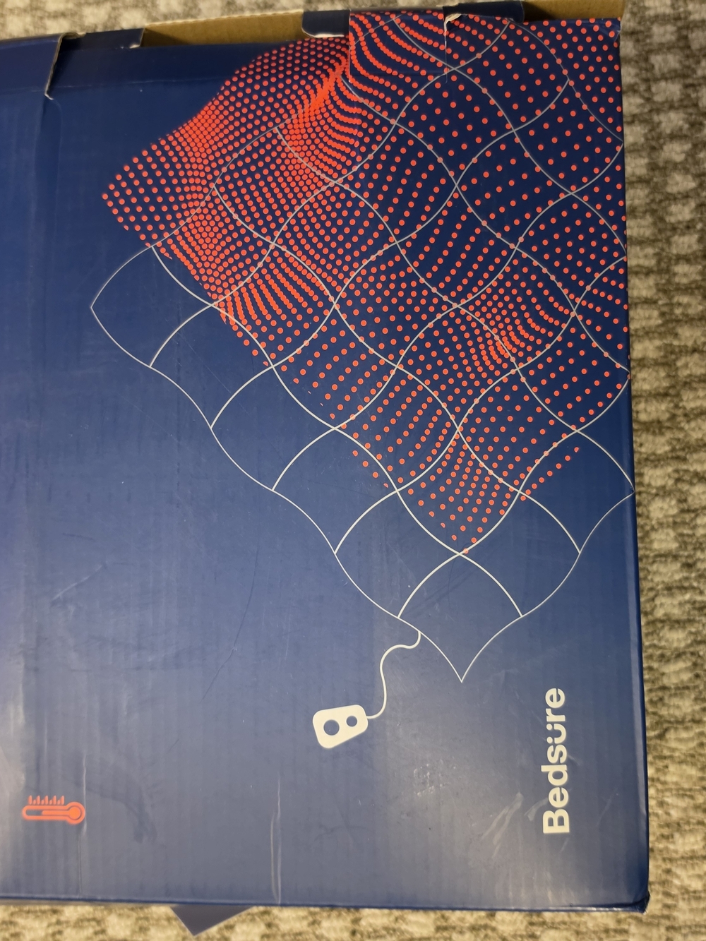 Navy and Coral Electric Throw Blanket - Soft Heated Comfort